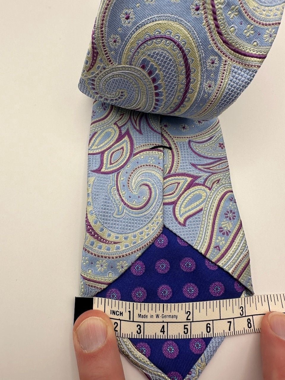 Ted Baker London Light Blue Paisley 100% Silk Neck Tie Designer Preppy USA 8