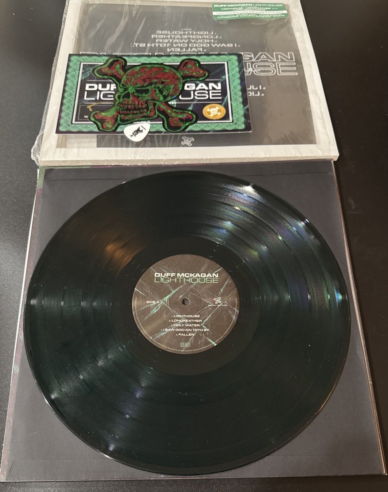 Duff McKagan Lighthouse GREEN VINYL LP /300 SIGNED COA Limited Guns N Roses 7