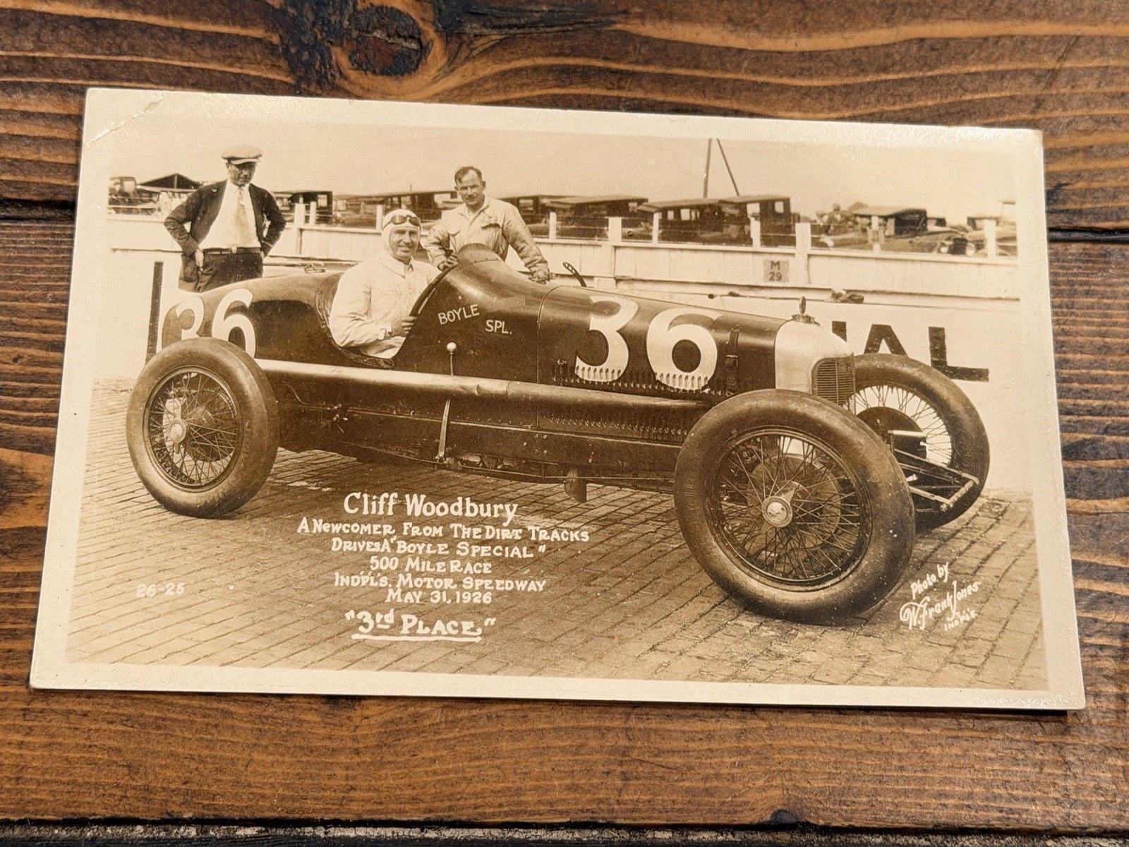 4 Vtg 14th Annual Indianapolis 500 Indy RPPC Photo Postcards 1926 “Miller Special” Cooper Hartz Woodbury Comer 6