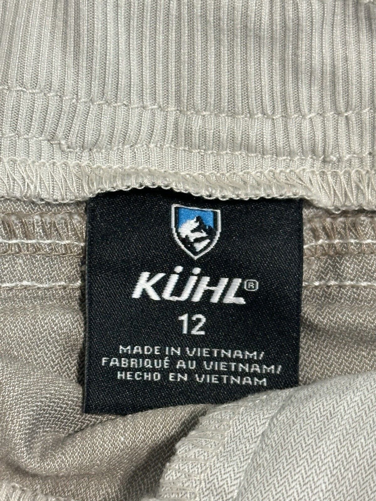 Kuhl Cabo Shorts Gray Cotton Linen Blend Hiking Hidden Drawsting Waist Size 12 9