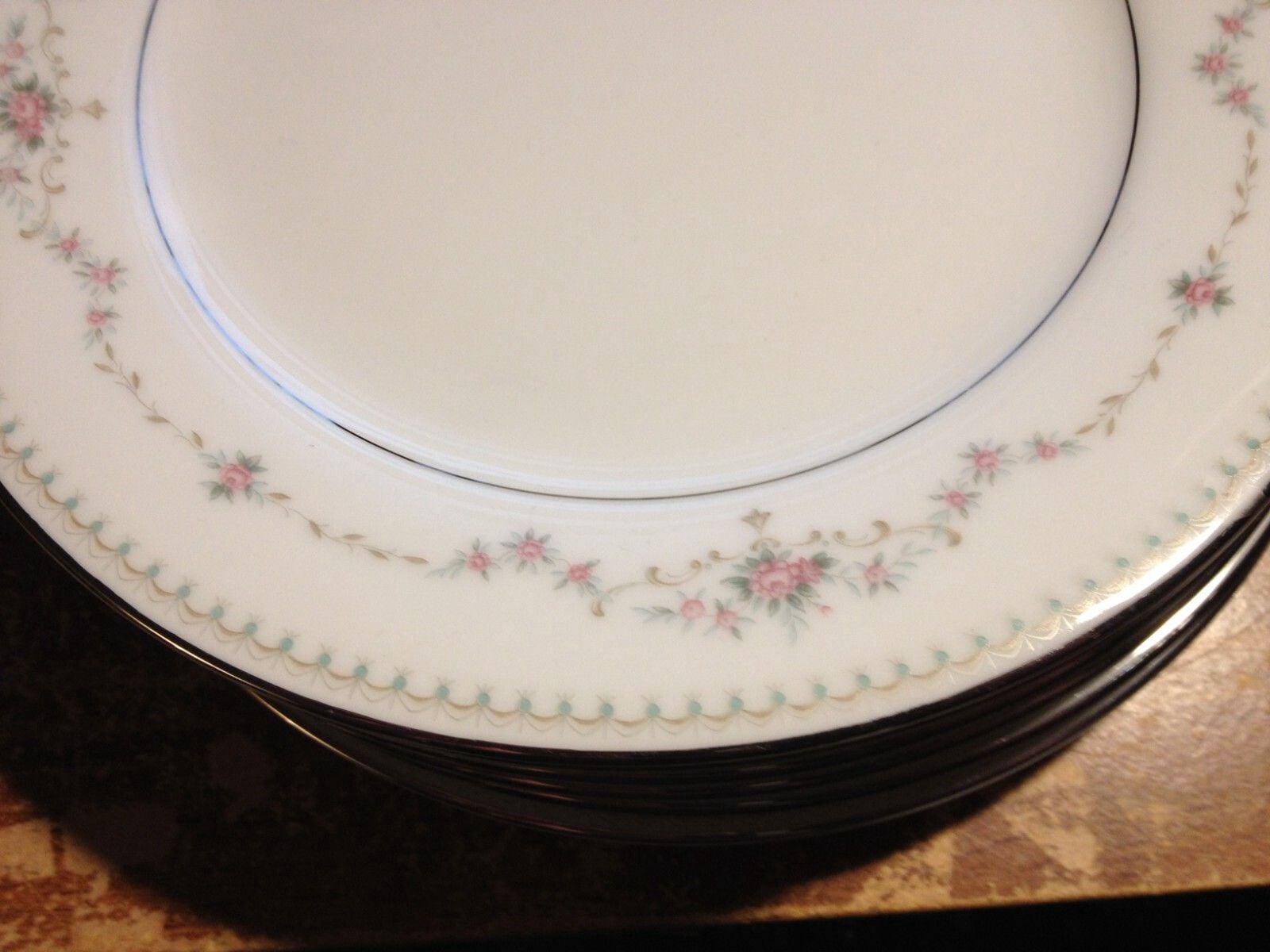 Vintage Noritake 6102 FAIRMONT Platinum Trim SALAD PLATE 8.25" Replacement Roses 2