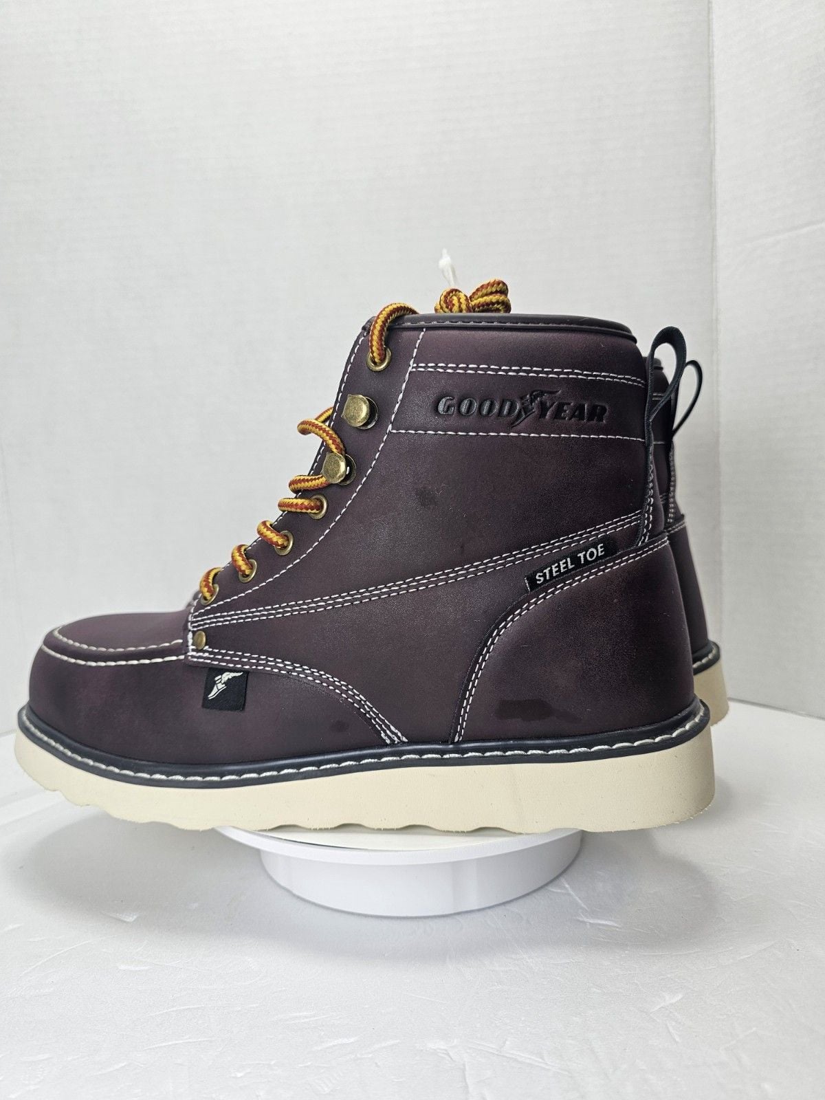 Goodyear Chesapeake-ST Steel Toe Work Boots Wine Men's 7.5M GY214410 New 10