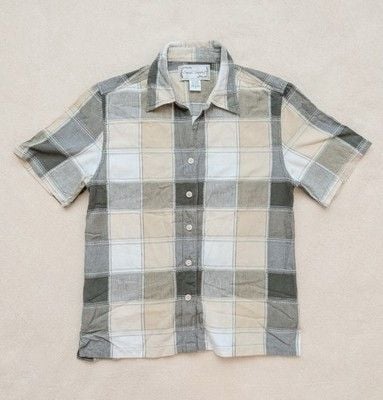 Sarah Bentley Shirt Women M Medium Plaid Button Up Short Sleeve Cotton Blend 11