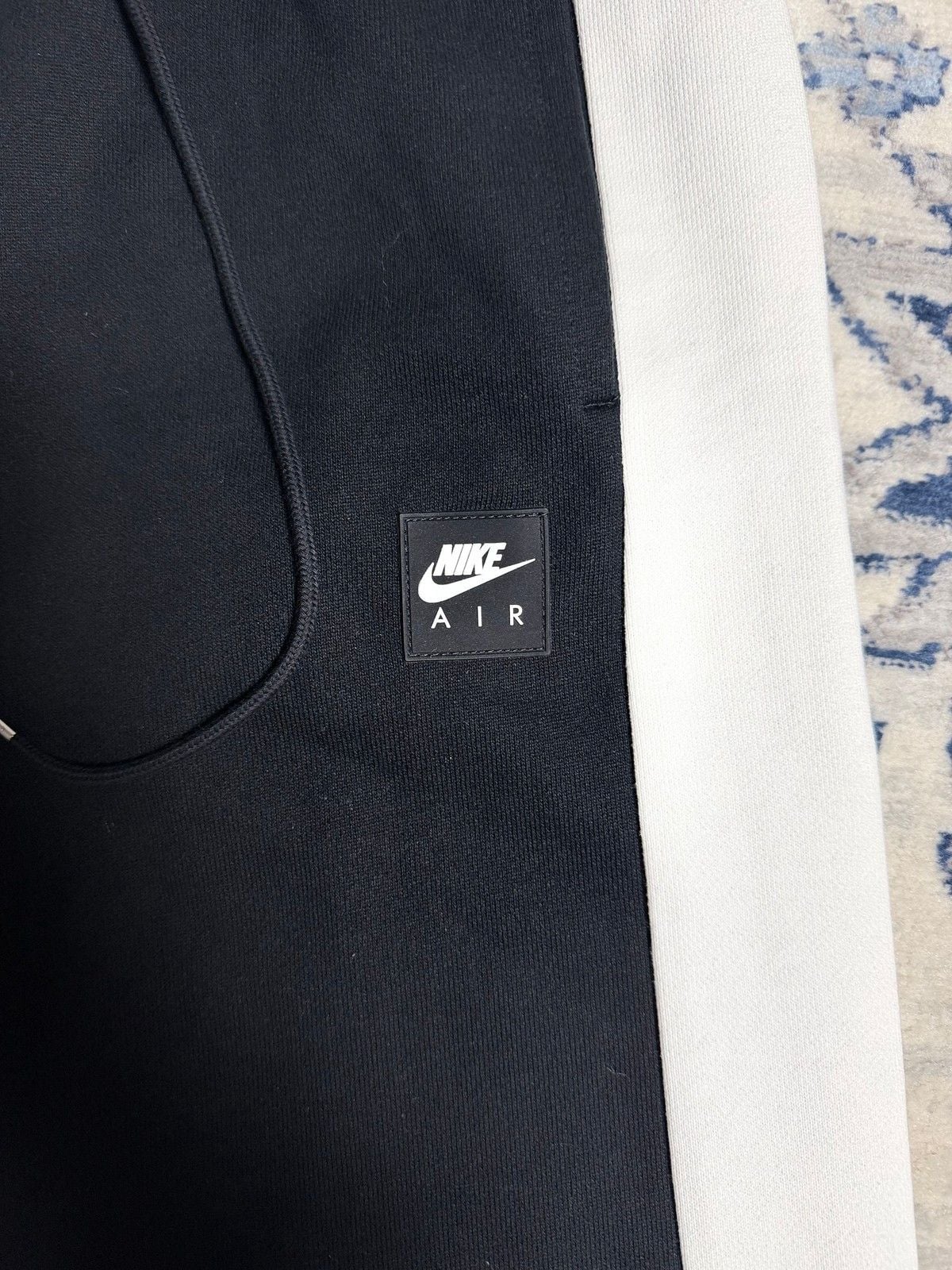 Nike Air Fleece Joggers Mens Medium Black White Cotton Polyester 4