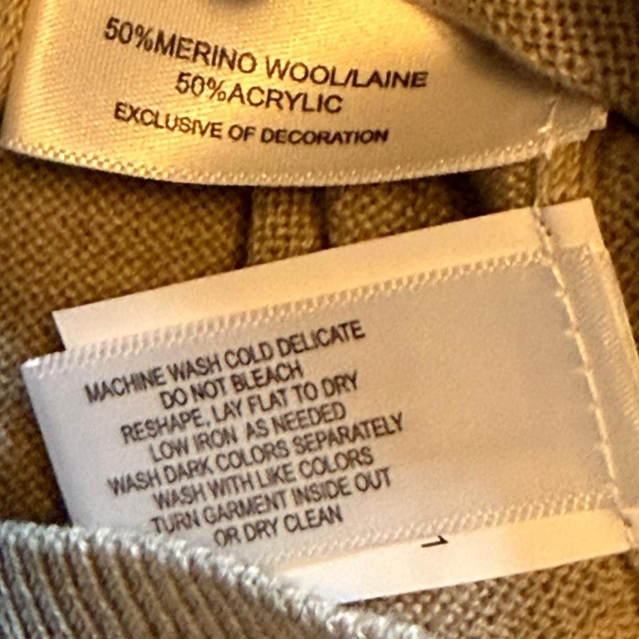 Cutter & Buck Taupe V-neck long sleeve  wool & acrylic sweater size large dimensions are in the pictures brand new with tags. 7