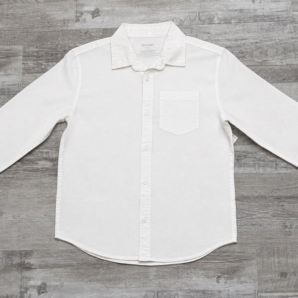 NWT Old Navy Boys L 10-12 White Oxford School Uniform Button Down Shirt