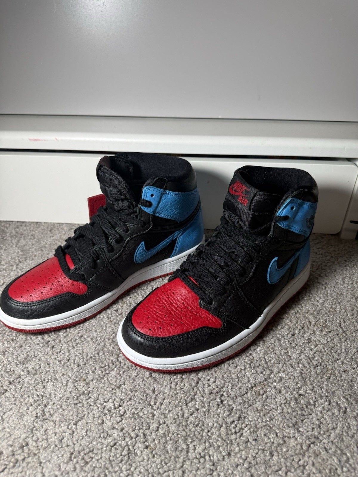 Nike Air Jordan 1 High Top Leather Colorblock Unisex Kids Sneakers 3.5Y 4