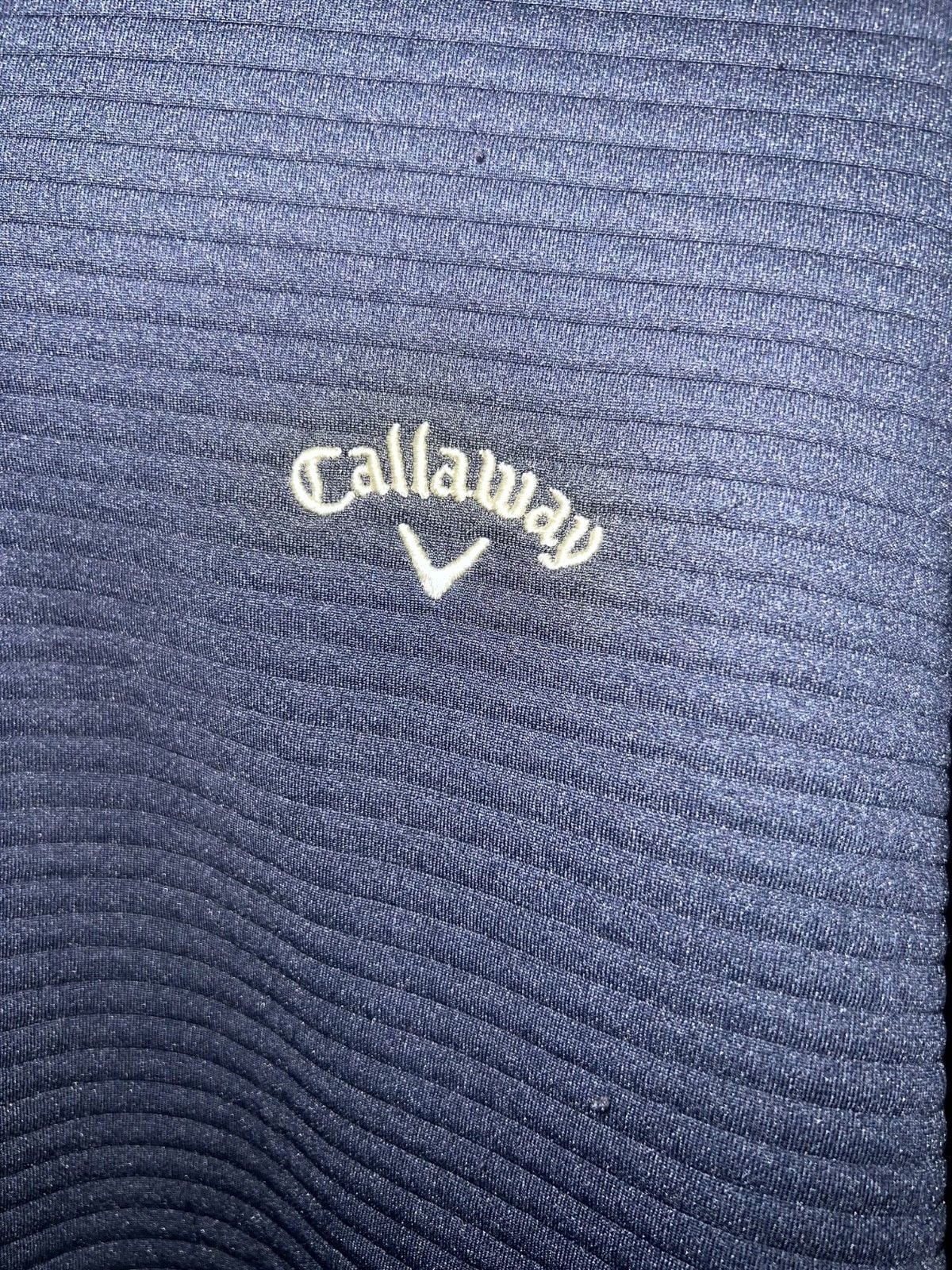 Callaway Mens Navy Blue Textured Quarter Zip Golf Pullover Sweatshirt Size M 4