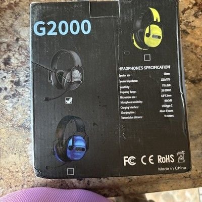 UHM G2000 Wireless Gaming Headset Blue Over-Ear USB-C NEW in Sealed BOX 3