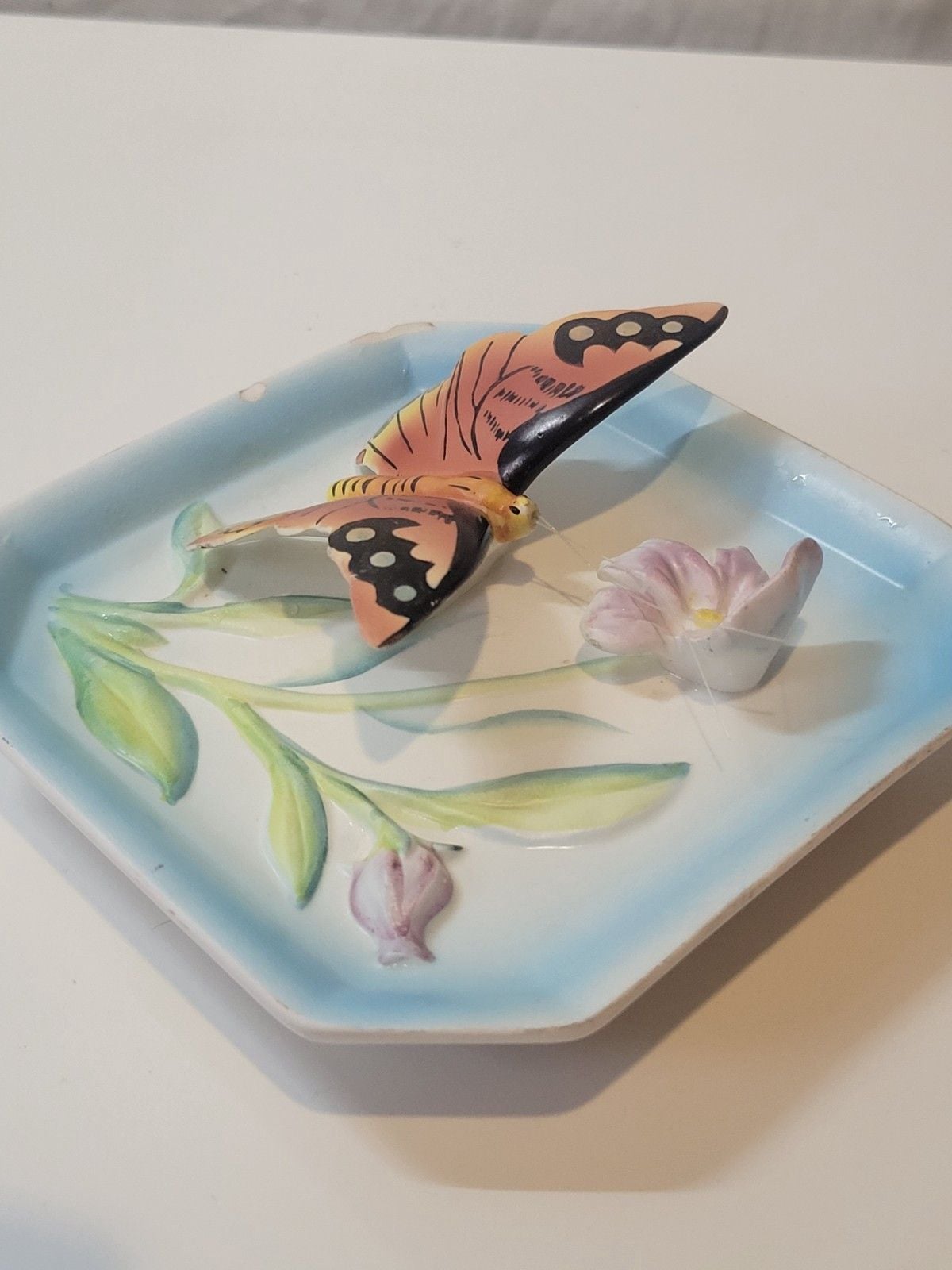 Vintage Napco 1960 Monarch Butterfly Trinket Dish 4