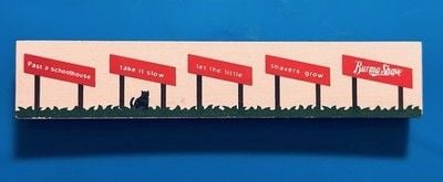 VTG 1995 The Cats Meow Burma Shave Signs Accessory Let The Little Shavers Grow” 1