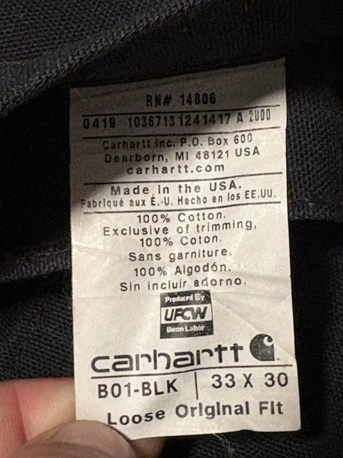 Carhartt Double Knee Black Jeans Made In USA Men’s 33x30 Rare Streetwear B01 BLK 7
