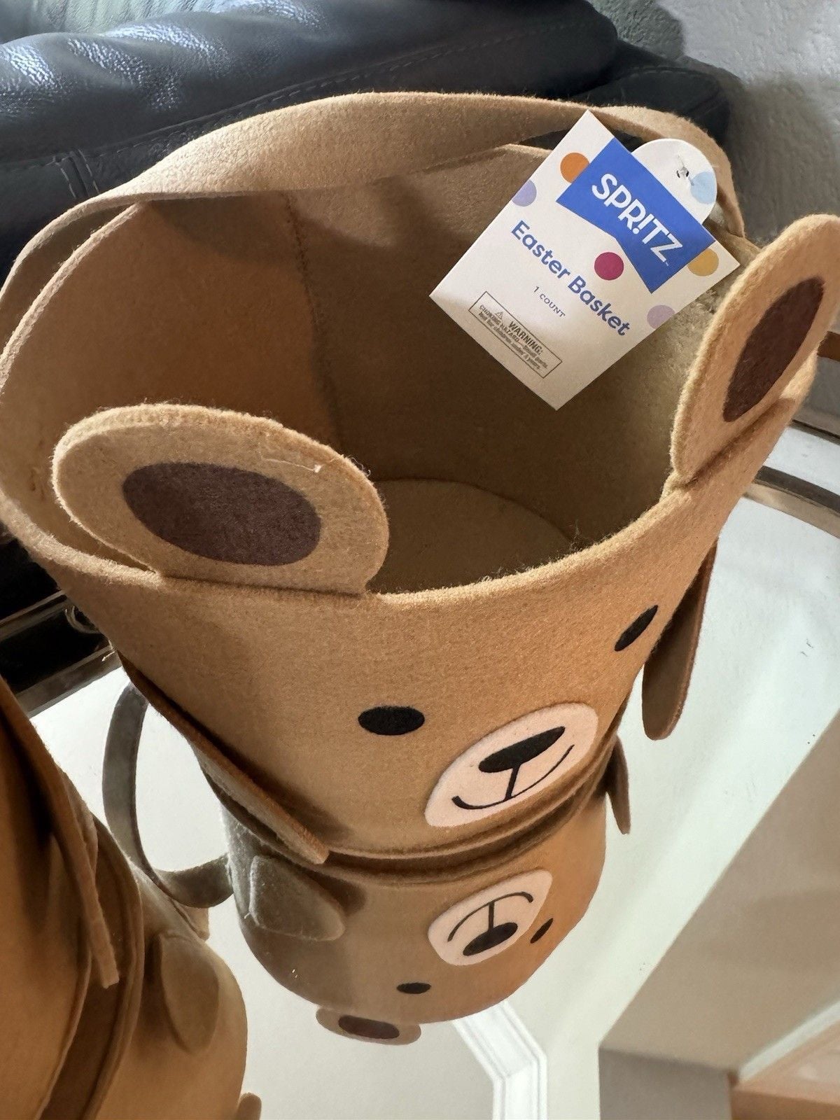 Two Spritz Brown Bear Unisex Baskets or Nursery Felt Bin Set Bears Theme 2