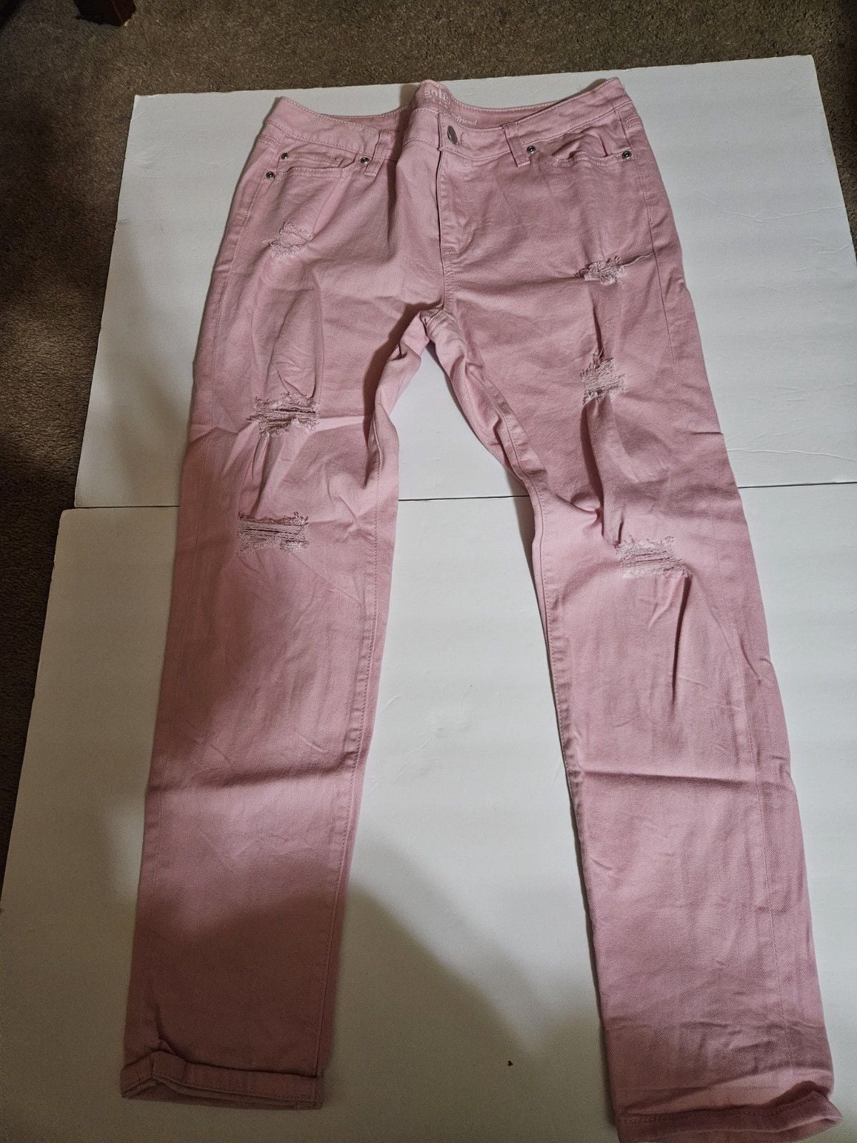Soho Pink Boyfriend Distressed Jeans Womens 10 2