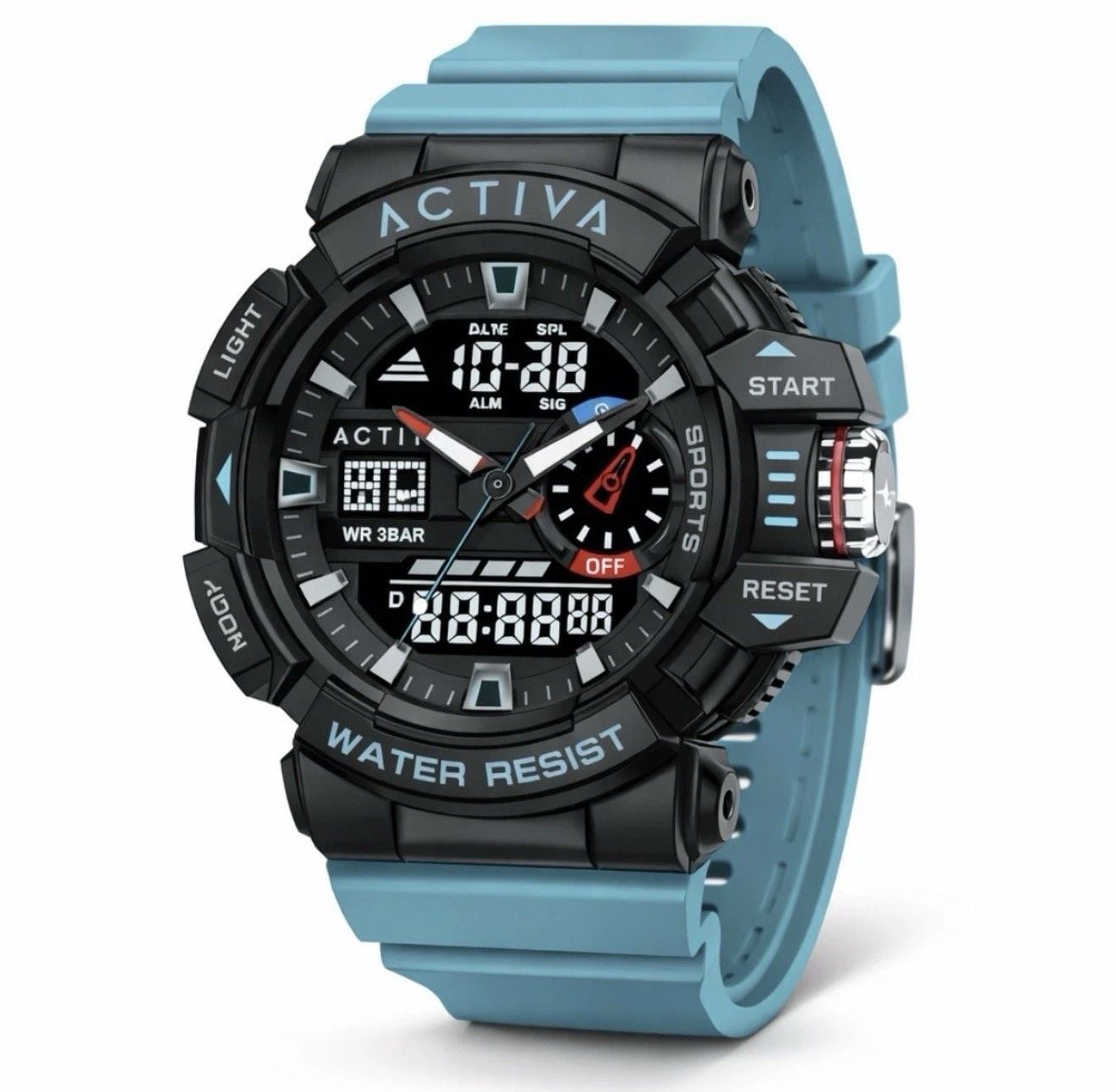 Activa Vord X Invicta Digital Men’s Watch 49mm Light Blue ACW8043-007 New In Box 2