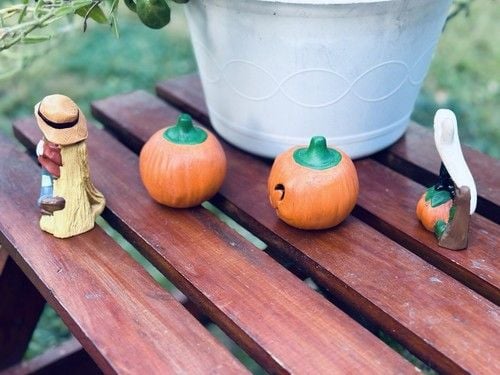 Vintage Halloween Kitschy Hand Painted Ceramic Figurines Spooky Season Set Of 4 21