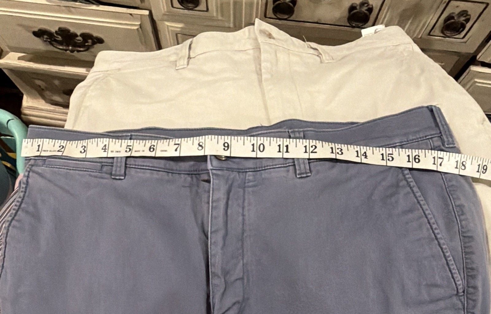 Duck Head Men's Blue Stretch Twill Casual Pants 35x32 Straight Flat Front 6
