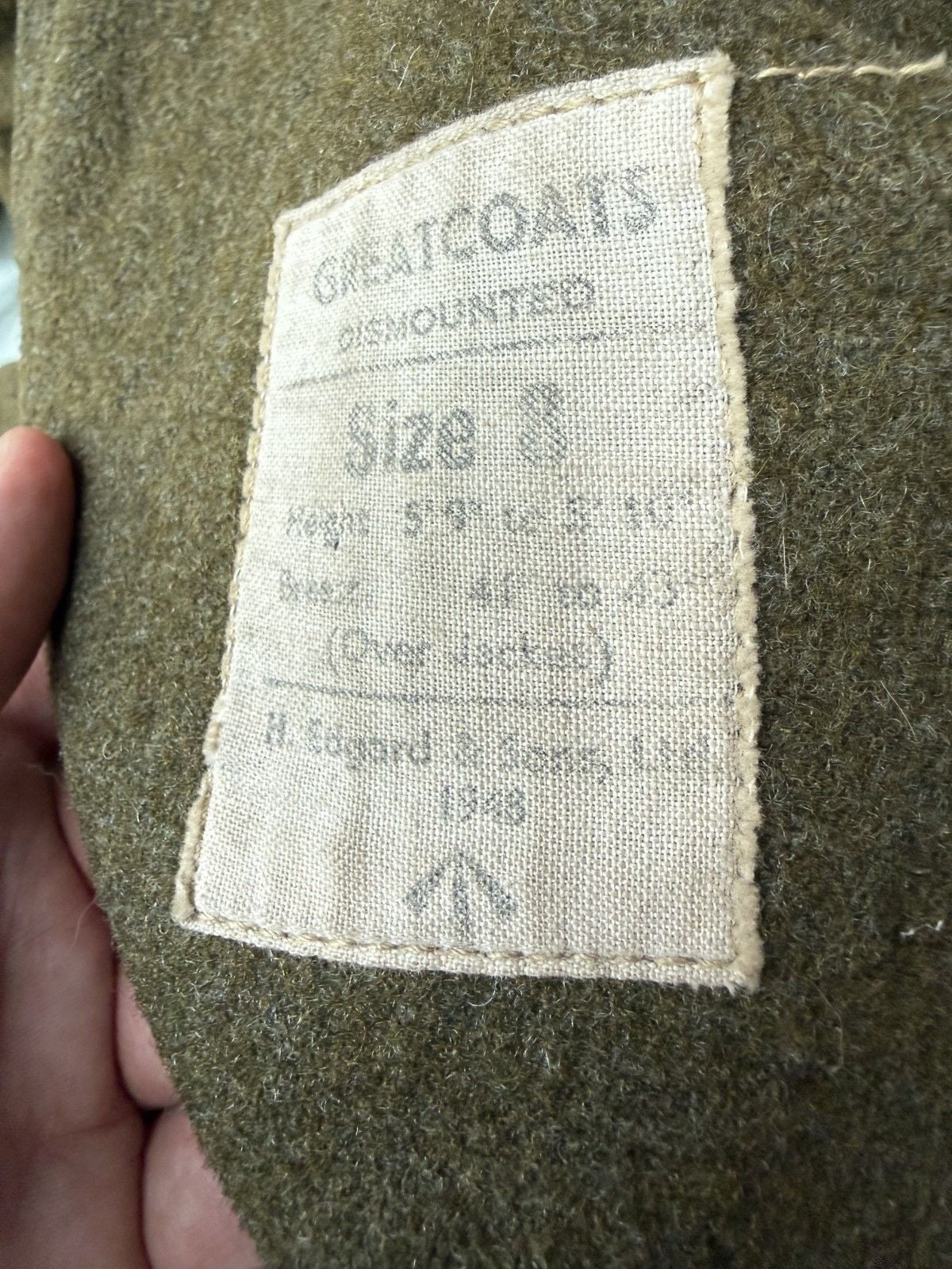 1948 British Army 1940 Pattern Dismounted Wool Greatcoat Size 8 Military 4