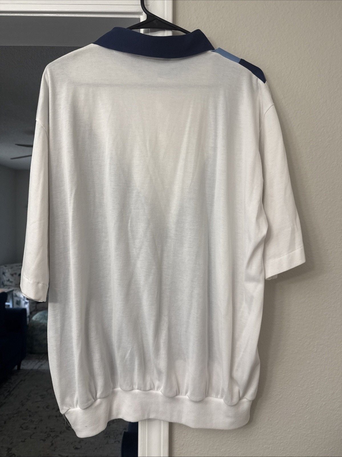 IdleTime White Blue Polo with front pocket, size xl-0015 3