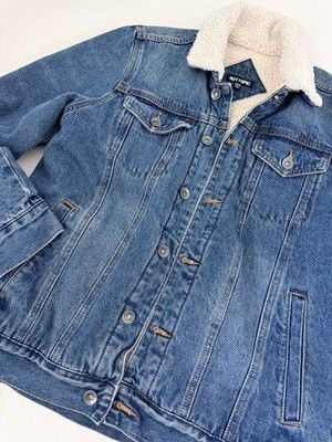 Hot Topic Denim Jacket Men's Small Sherpa Lined Collar Jean Trucker 4