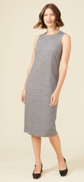 NWT J. McLaughlin Murphy Dress Grey Pinstripe Size 4 Wool Career Office $238 2