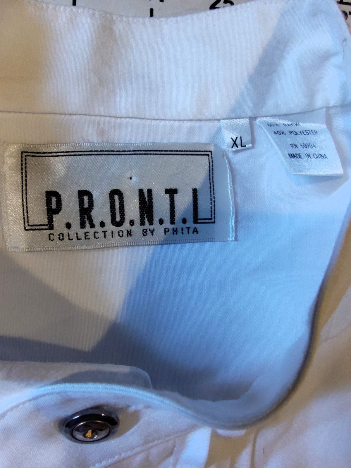 Vintage 1980's Men Club Shirt By P.R.O.N.T.I. Collection by Phita Rhinestone XL 7