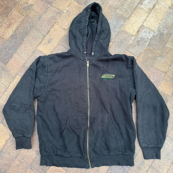 VTG Workwear Thermal Lined Zip Hoodie 500 GSM JB Hunt Trucking Distress Men’s L