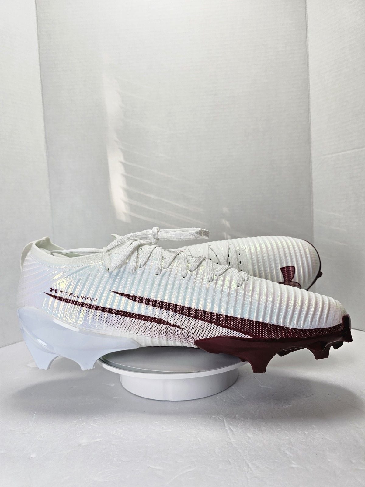 Under Armour Blur Pro Football Cleats Men’s 15 White Cardinal 3028220-102 10