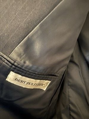 Bert Pulitzer Blazer Mens 44L Black Pinstripe Suit Jacket NWT Classic 2 Button 5