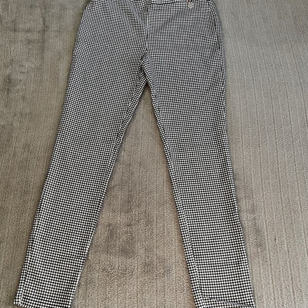 Womens Tommy Hilfiger Black & White Gingham High-Waisted Pixie Ankle Pants Sz 8