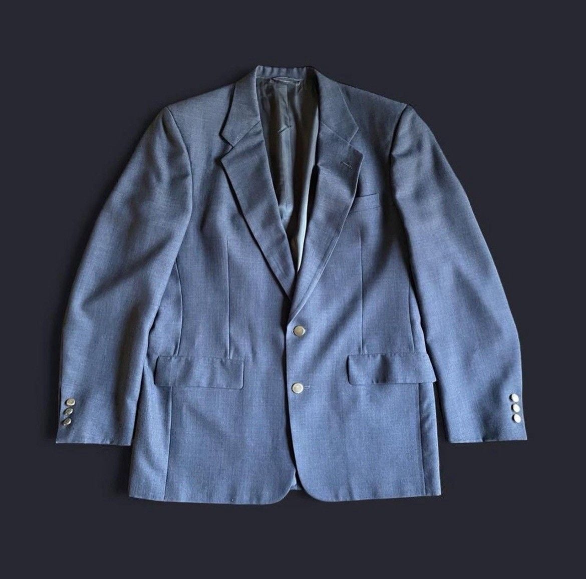 Vintage Christian Dior Monsieur Blazer Mens 44R Gray 80s 90s Suit Jacket Golden 2