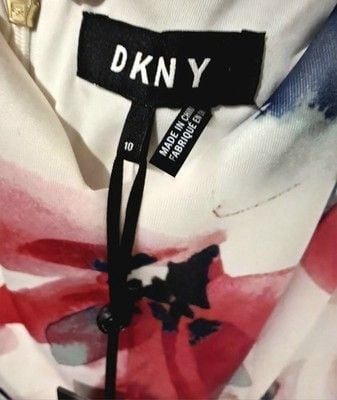 DKNY Dress Women's 10 White Floral Zips Sleeveless Cocktail Business Wedding NWT NEW 7
