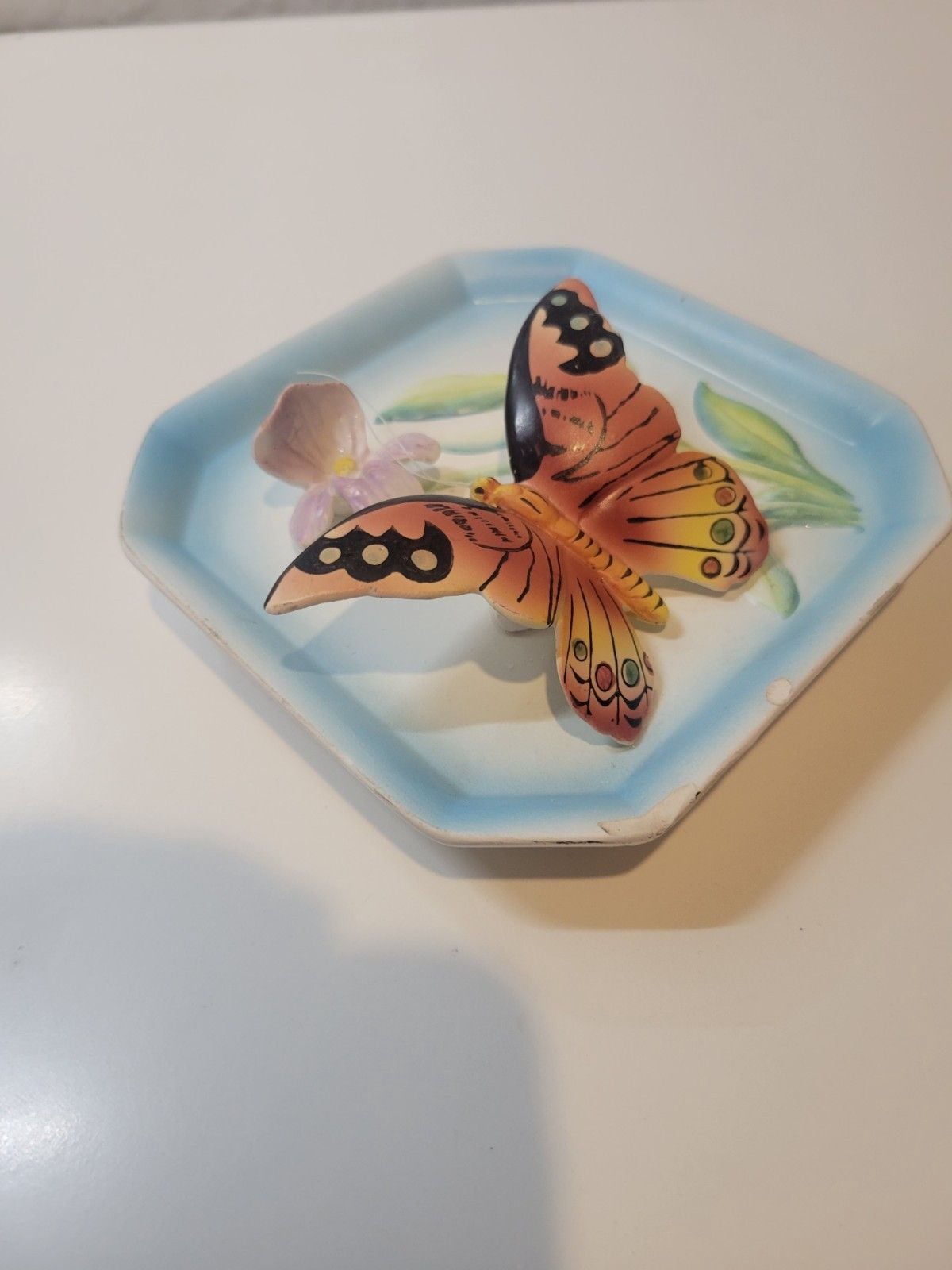 Vintage Napco 1960 Monarch Butterfly Trinket Dish 6