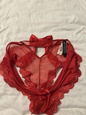 Victoria Secret Vintage Red Bow Cheeky Panties Sz Medium 4