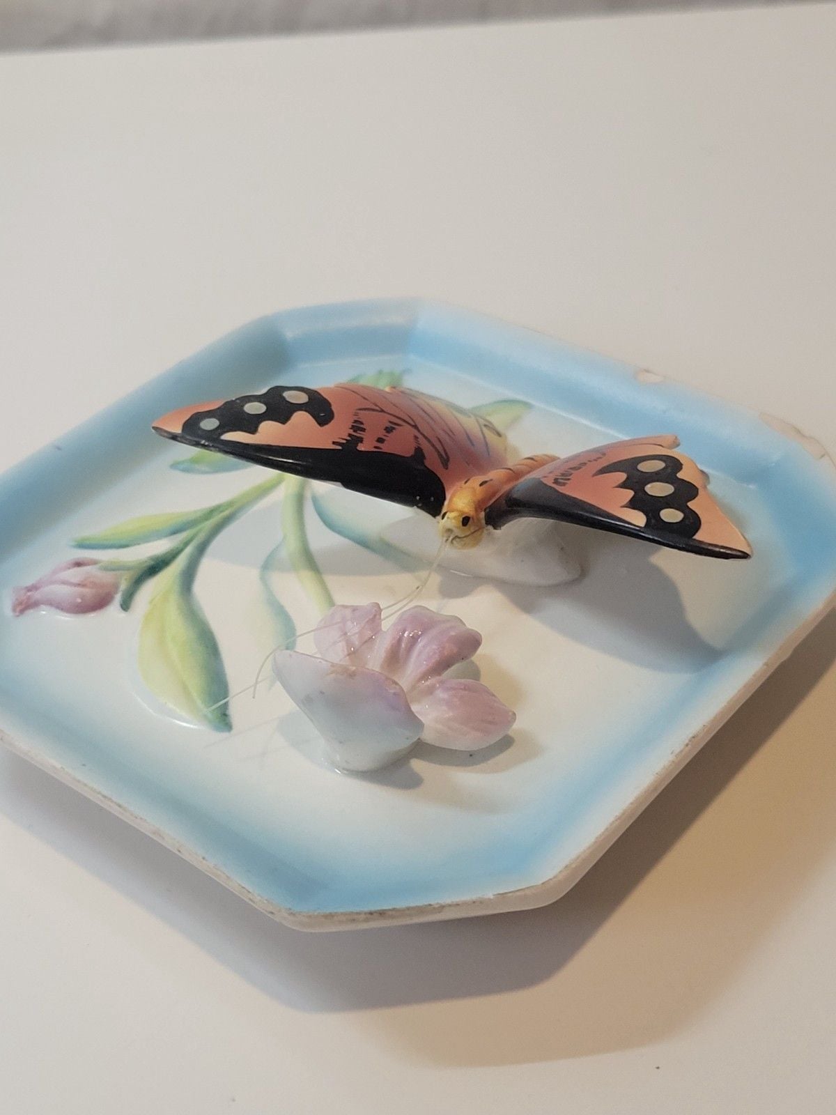 Vintage Napco 1960 Monarch Butterfly Trinket Dish 5