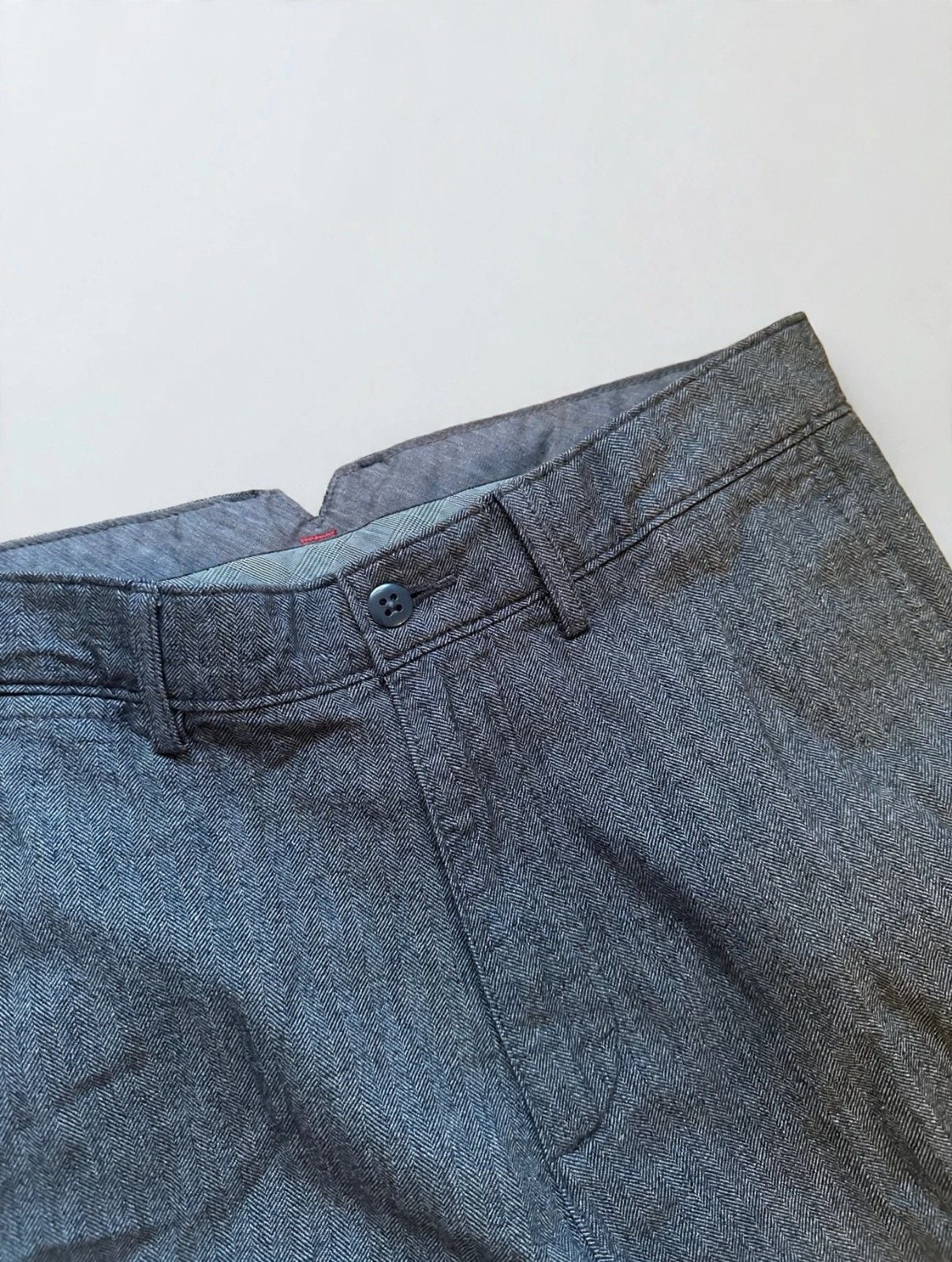 Cremieux Men's Gray Herringbone Dress Pants 30x30 Cotton Blend 1