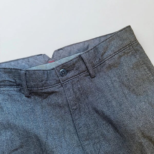 Cremieux Men's Gray Herringbone Dress Pants 30x30 Cotton Blend