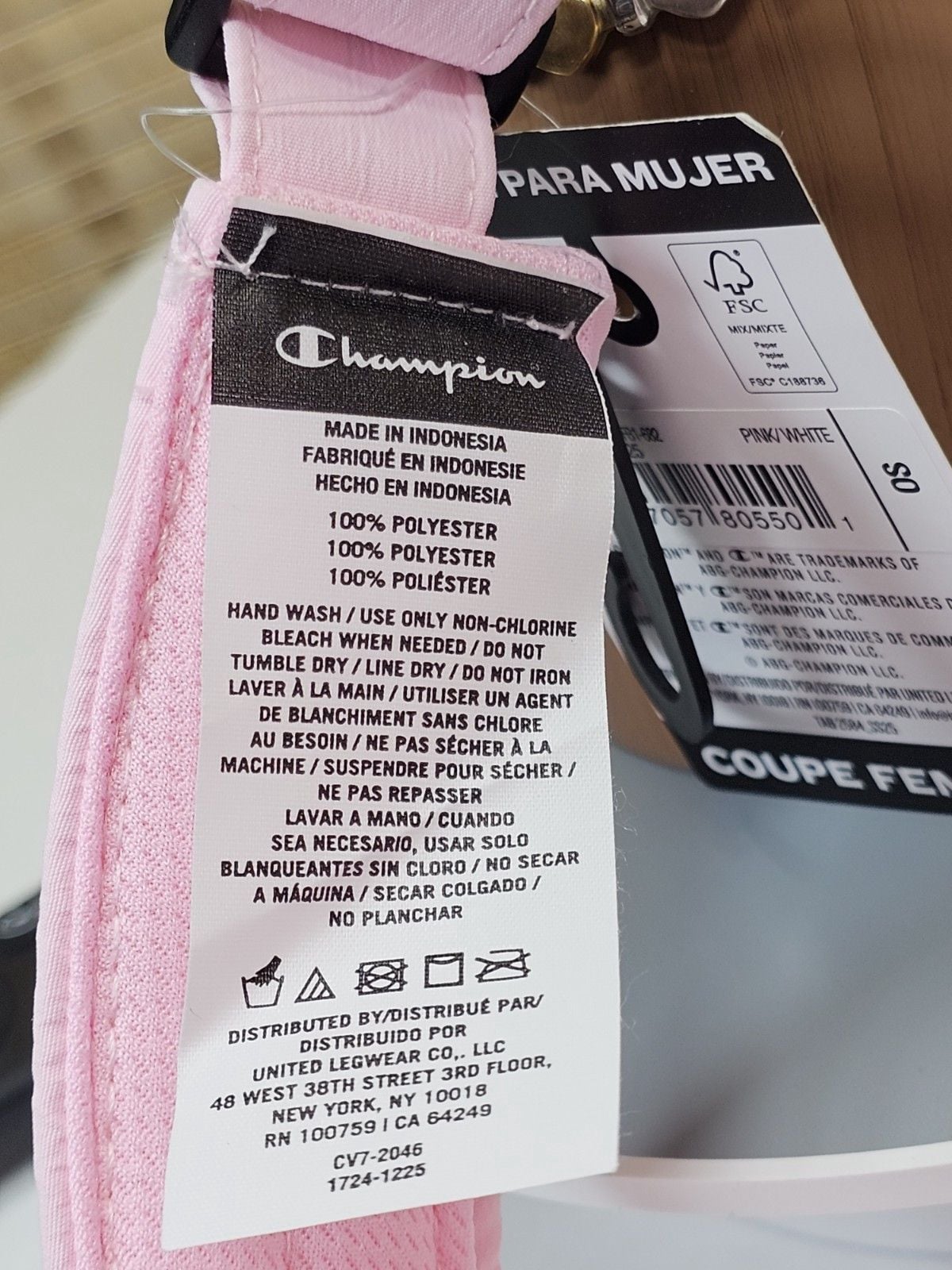 Champion Women's Pink Visor Hat Adjustable One Size Polyester 8