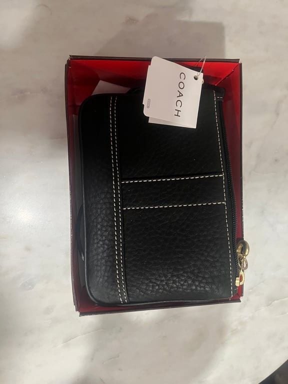 Coach Black Leather Wristlet 2
