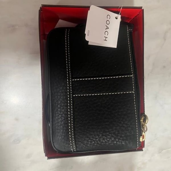 Coach Black Leather Wristlet
