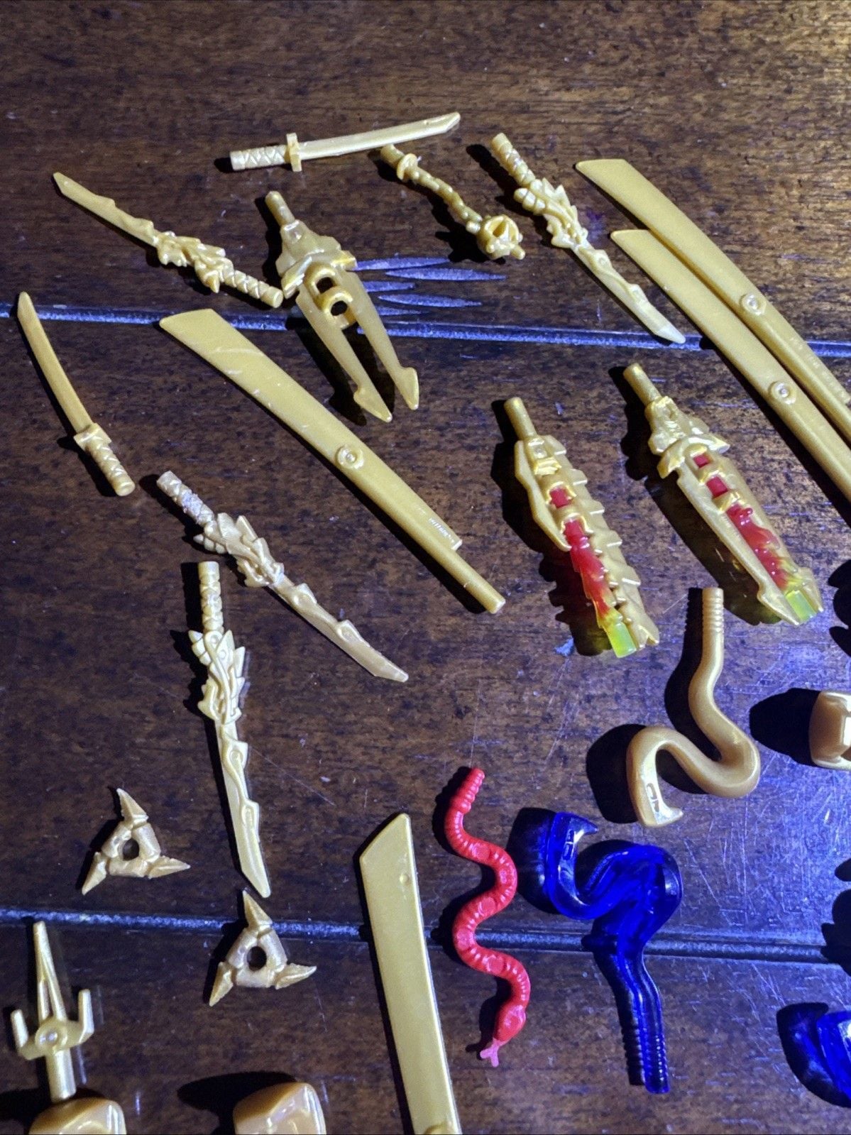 LEGO Ninjago Golden Weapon Accessory Lot - Serpentine Staves Techno Blades Lot 7