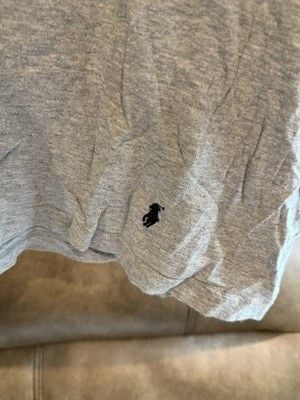 Polo Ralph Lauren Classic Fit Gray V-Neck Jersey Cotton Logo Tee Size L 3