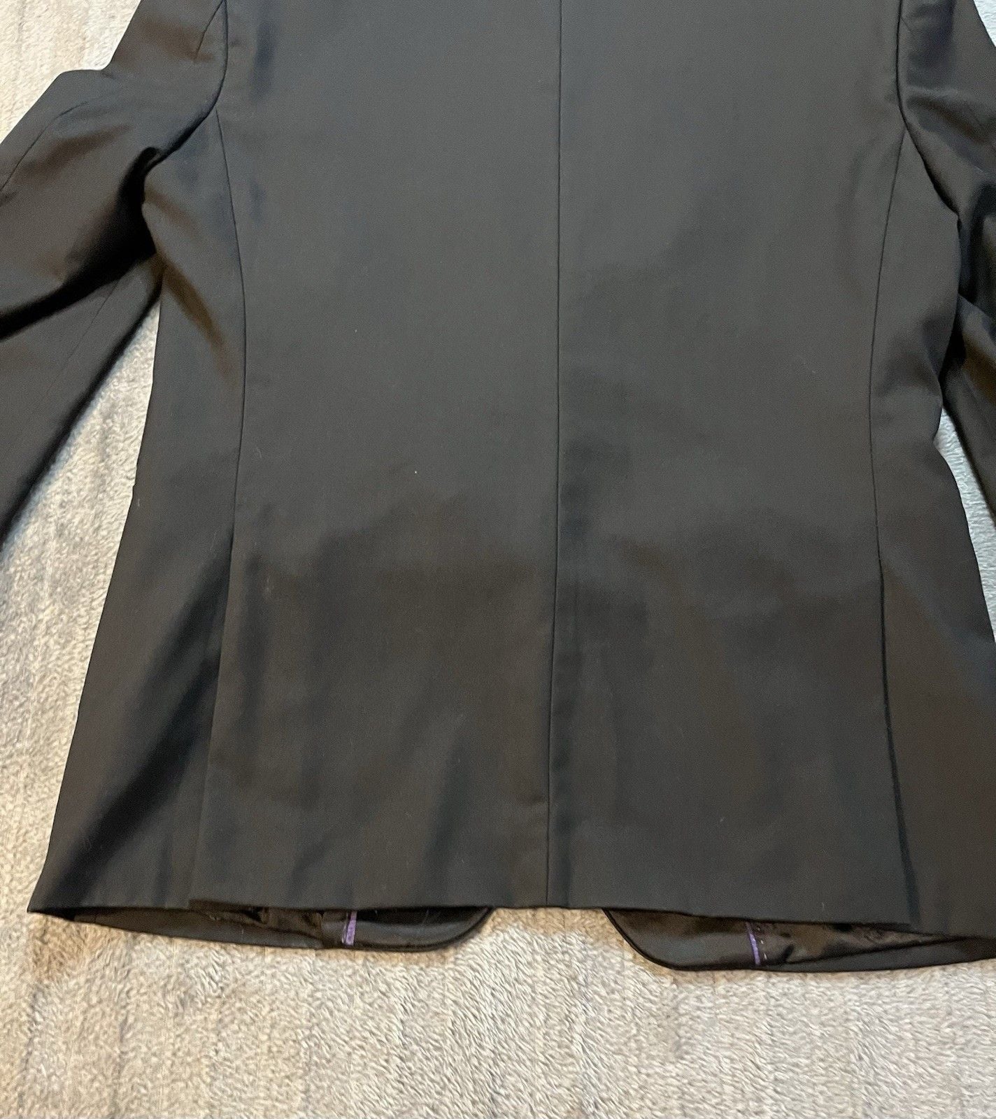 Vinci Tuxedo Jacket Black Satin Lapel One Button Blazer Sz 36S Prom Formal Italy 15