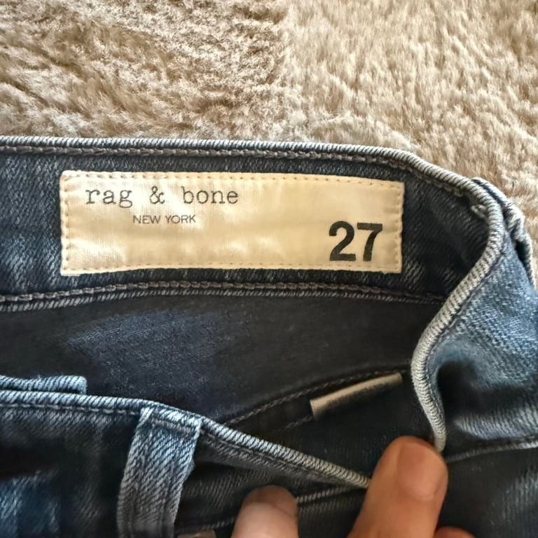 Rag & Bone High Rise Ankle Skinny Jeans - Distressed Woman Size 27 School 4