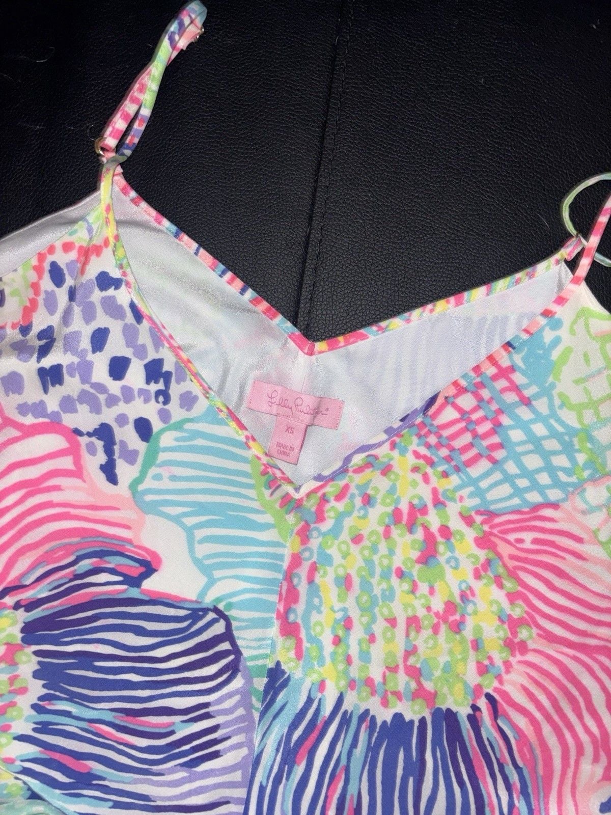 Lilly Pulitzer Clara Slip Shift Dress 100% Silk XS EUC Free Shipping 3