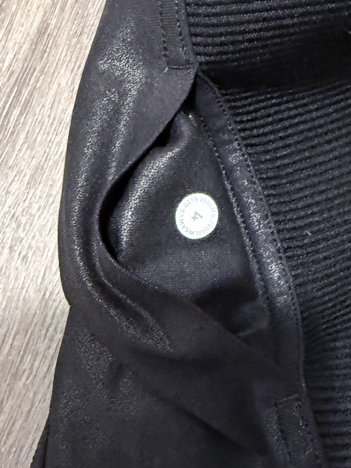 Lululemon Athletica Align Black Faux Leather Leggings Women’s 4 Shine High Rise 5