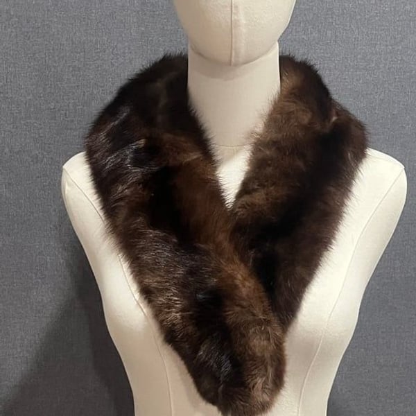 Luxury Brown Fur Stole Scarf