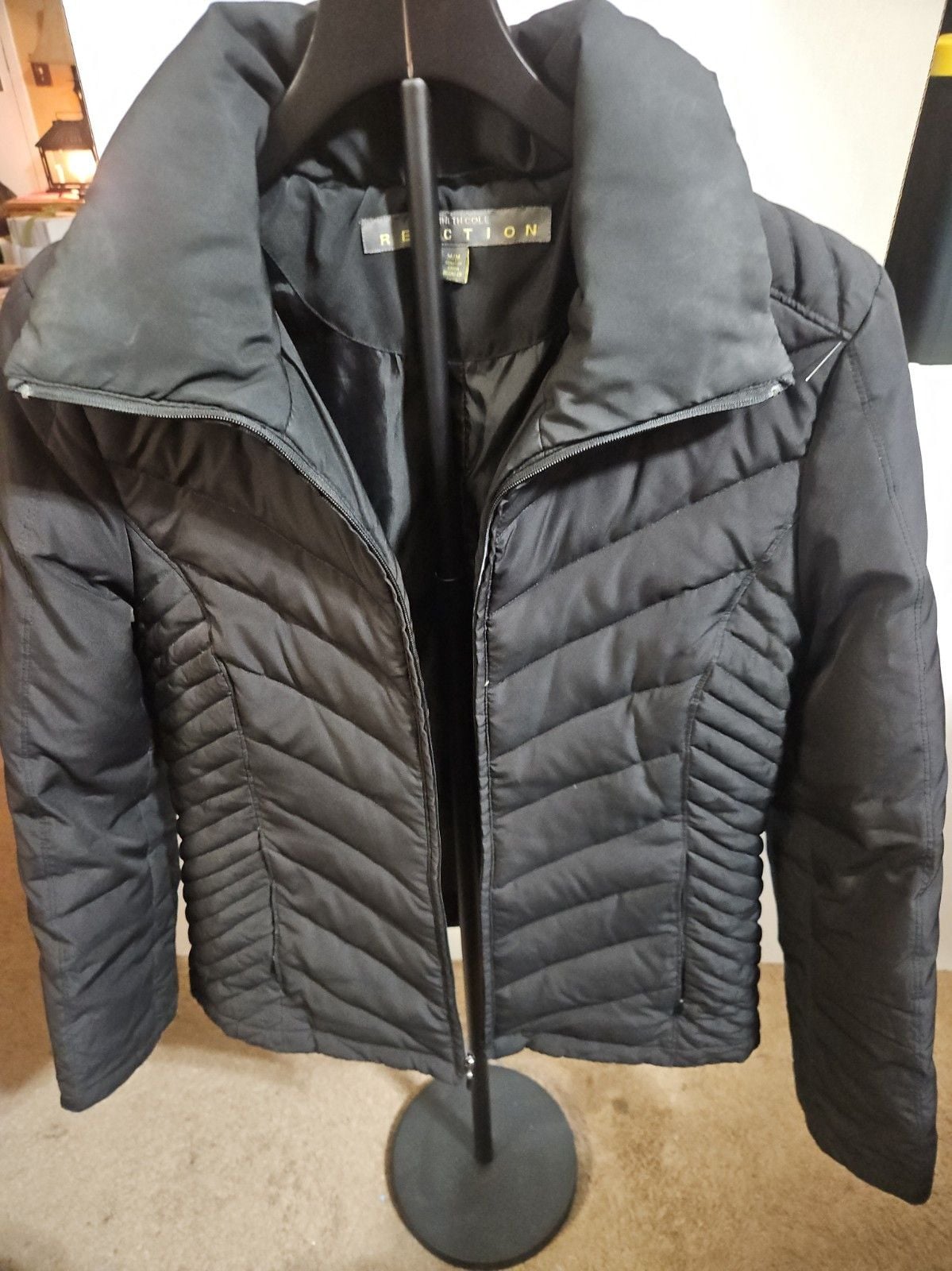 Kenneth Cole Reaction Womens Quilted Puffer Jacket M 2