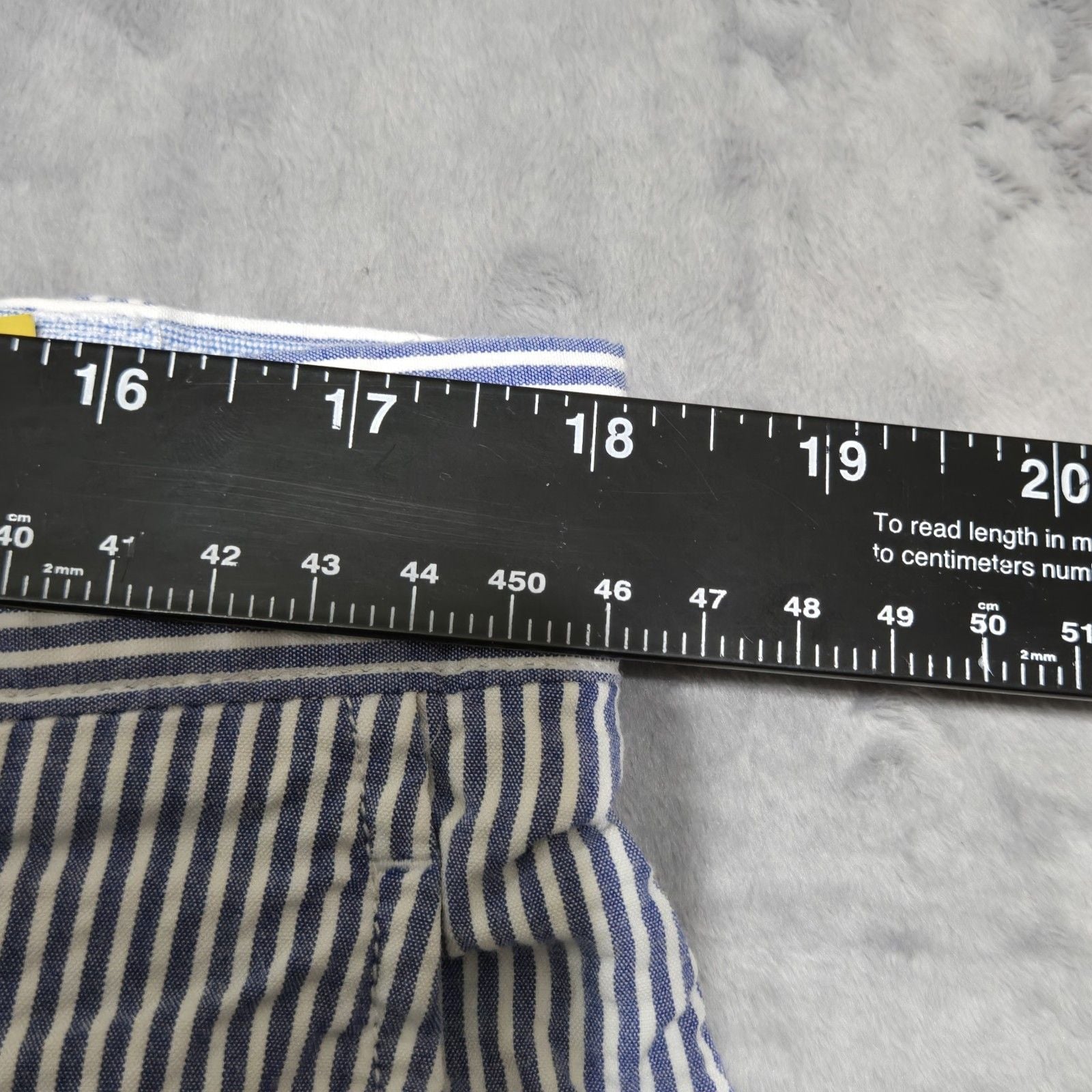Polo Ralph Lauren Men's Blue and White Striped Seersucker Short Flat Front Sz 35 9