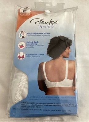 Playtex 18 Hour Sensational Support Wire-Free Bra Women’s 48C White NEW 3